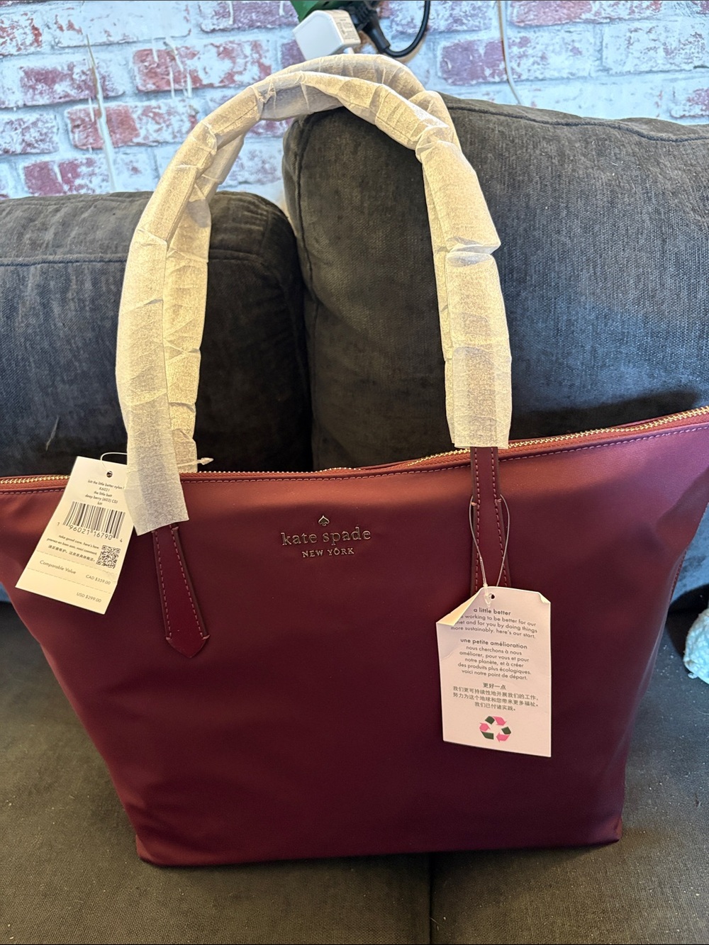 kate spade New York Burgundy/Deep Red Tote
